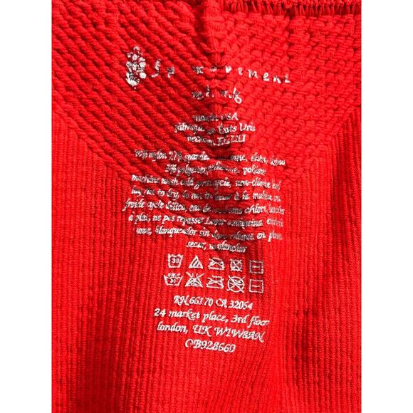 Free People Intimately Biker Shorts Ribbed Knit Pull On High Waisted Red Black 6 - Picture 3 of 6